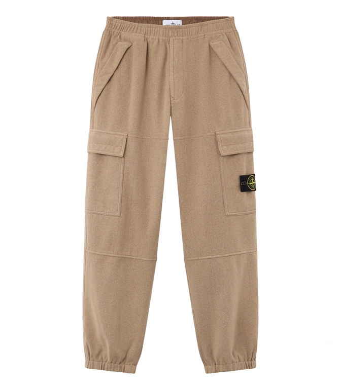 Stone Island - Pantaloni - wool nylon flannel-tc biscotto